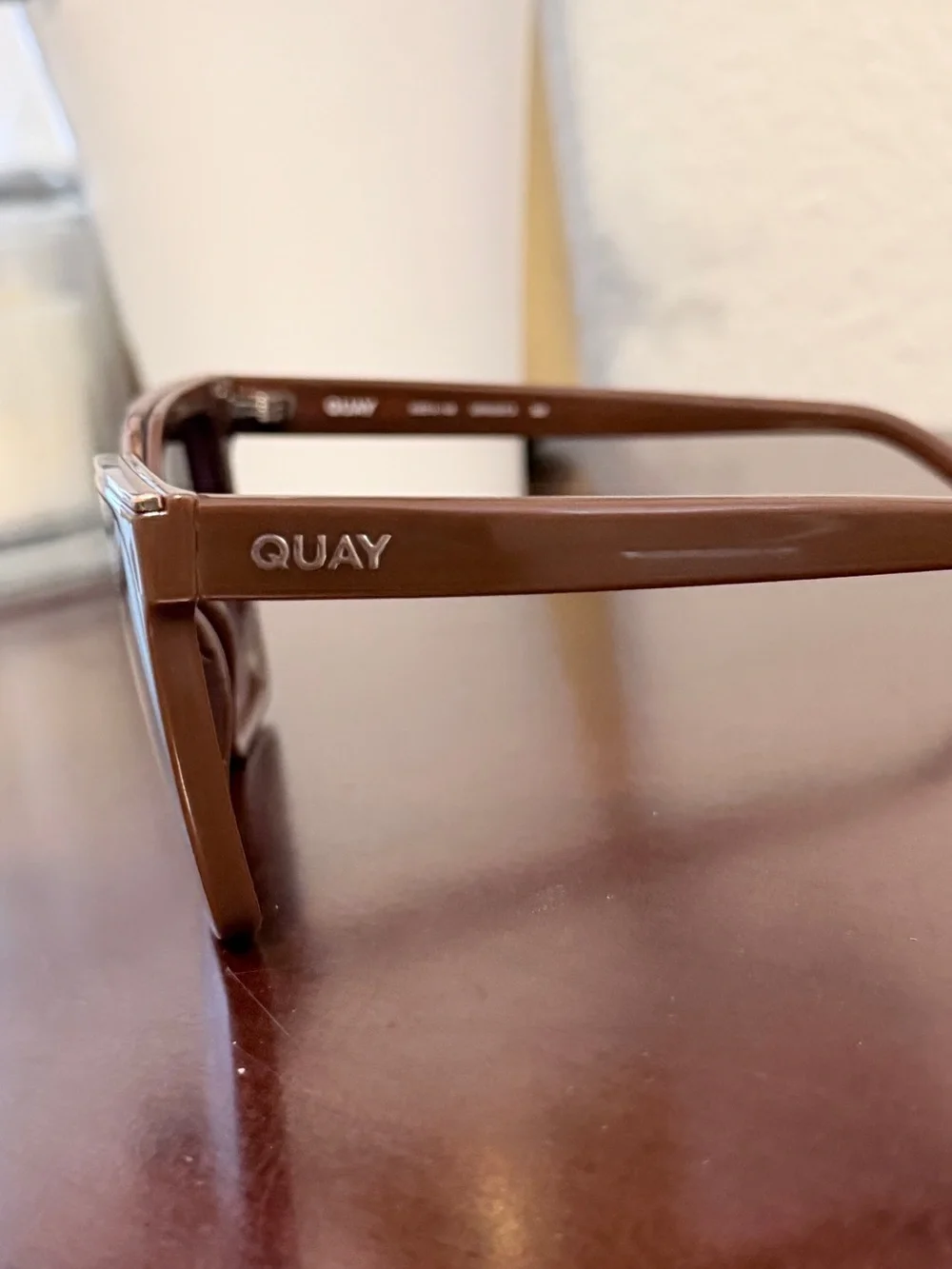 Quay Australia Level Up Chocolate Brown Gradient Oversized Square Sunglasses